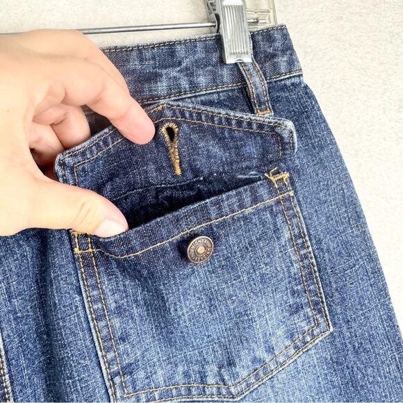 Vintage Y2K 90s Low Rise Grunge Slit Side Denim Maxi Skirt By Unionbay Size 5 - Picture 12 of 14